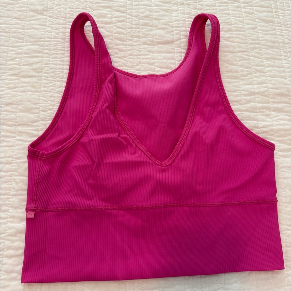 lululemon athletica Bright Fuchsia Ribbed V-Neck Sports Bra